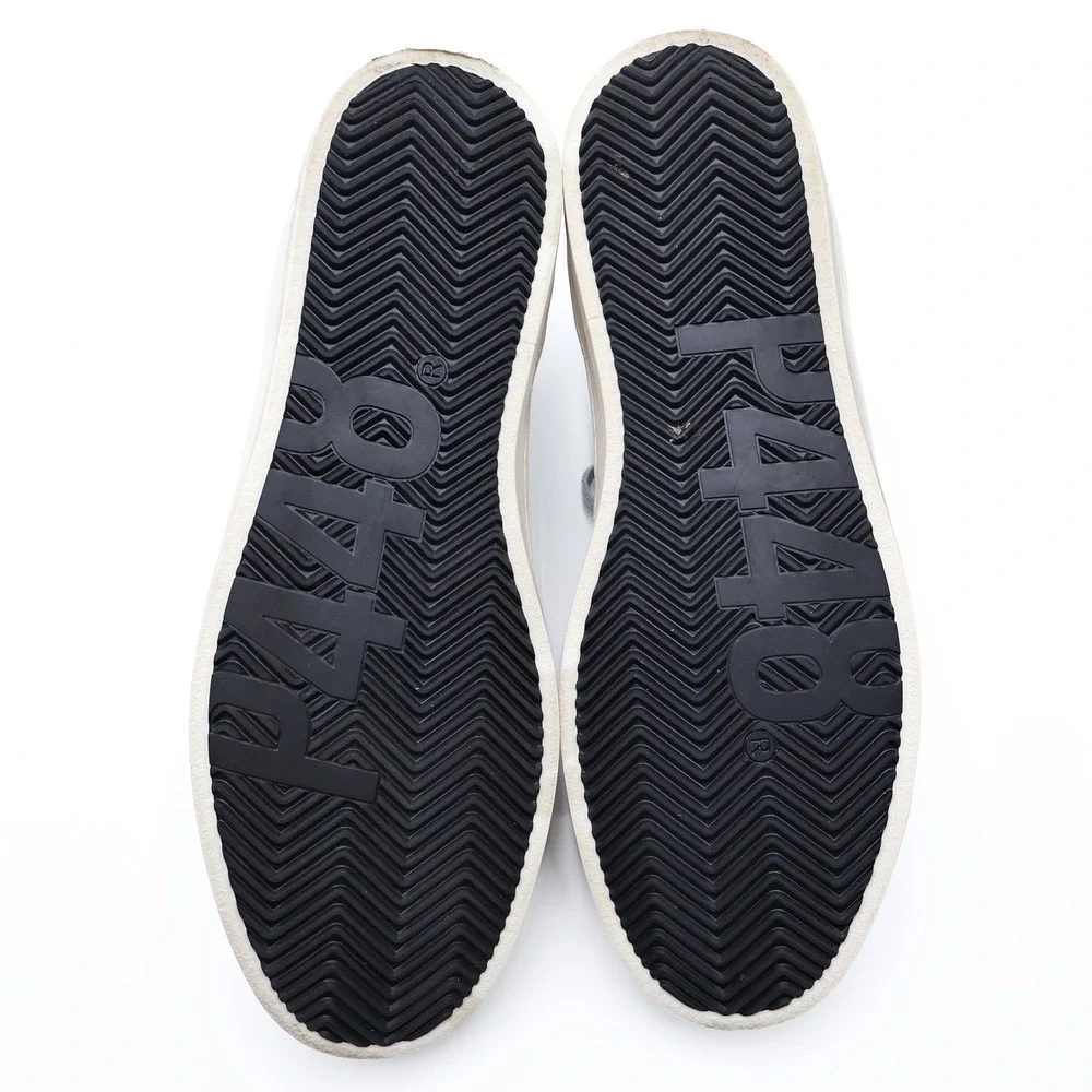 P448 Women's EU 43 US 11.5 White Grey Leather Suede John Low Top Sneakers Italy